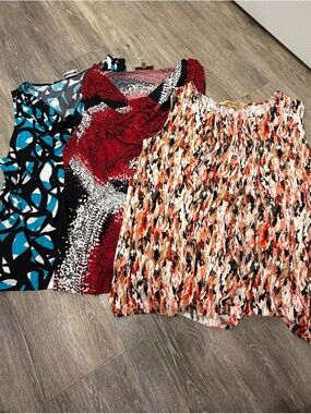 Nipon Boutique/Calvin Klein Trio of Printed Sleeveless Tops